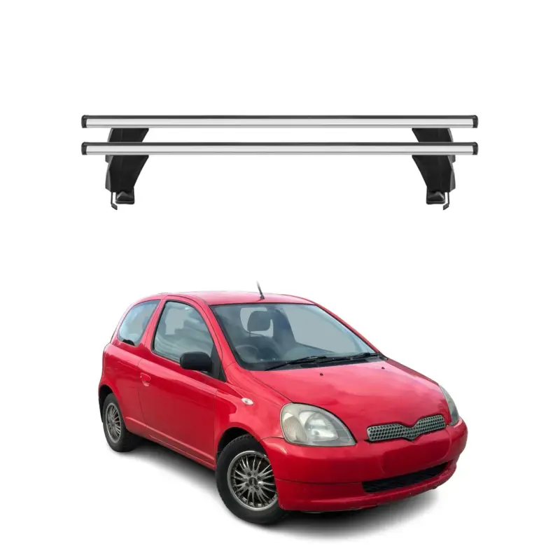 Menabo Dachträger Grundtäger für Toyota Yaris 1999-2005 50kg Alu Silber 2 tlg Finale Aktion