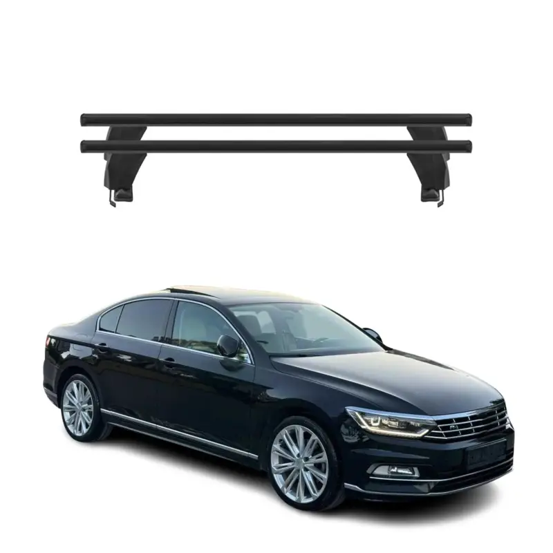 Begrenztes Angebot Menabo Dachträger Grundtäger für VW Passat B8 2014-2022 50kg Alu Schwarz 2 tlg