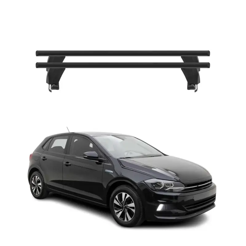 Menabo Dachträger Grundtäger für VW Polo 2017-2021 50kg Aluminium Schwarz 2tlg Saisonangebot