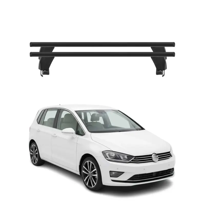 Menabo Dachträger Grundtäger für VW Golf Sportsvan 2014-2020 50kg Alu Schwarz 2x Markenprodukt