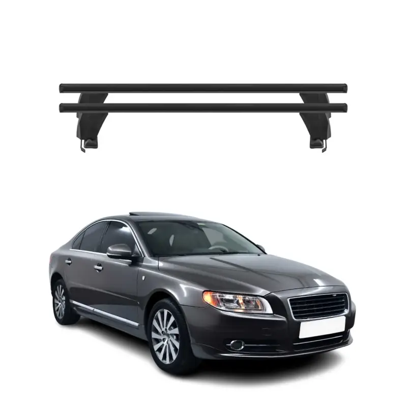 Menabo Dachträger Grundtäger für Volvo S80 2006-2016 50kg Alu Schwarz 2 tlg Versand Am Gleichen Tag