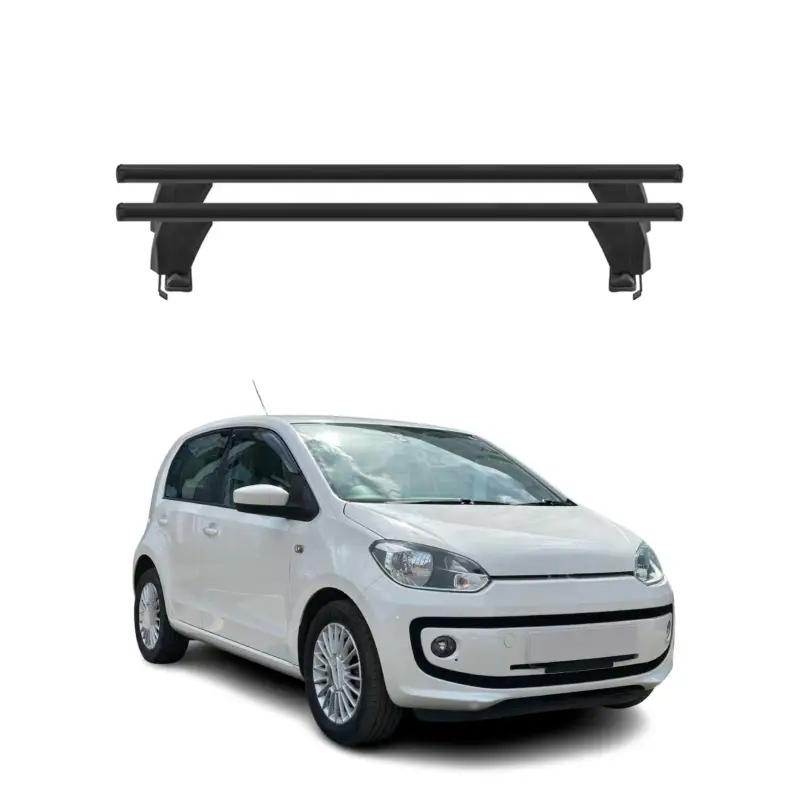 Menabo Dachträger Grundtäger für VW Up 2011-2016 Pre-FL 50kg Alu Schwarz 2 tlg Versand Am Gleichen Tag