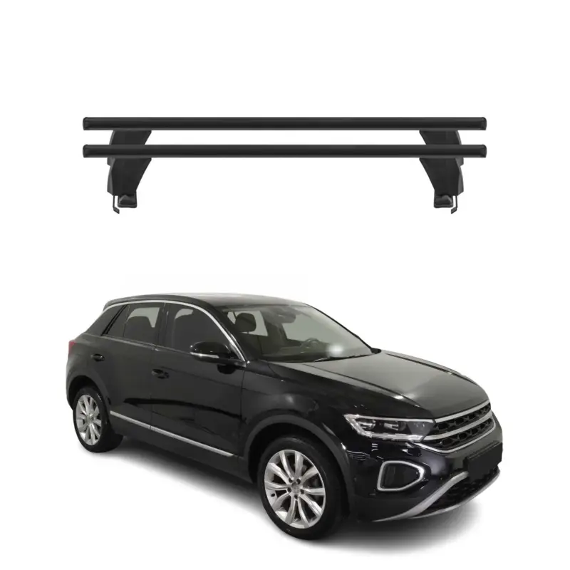 Menabo Dachträger Grundtäger für VW T-Roc 2017-2025 50kg Aluminium Schwarz 2 tlg Nur Heute