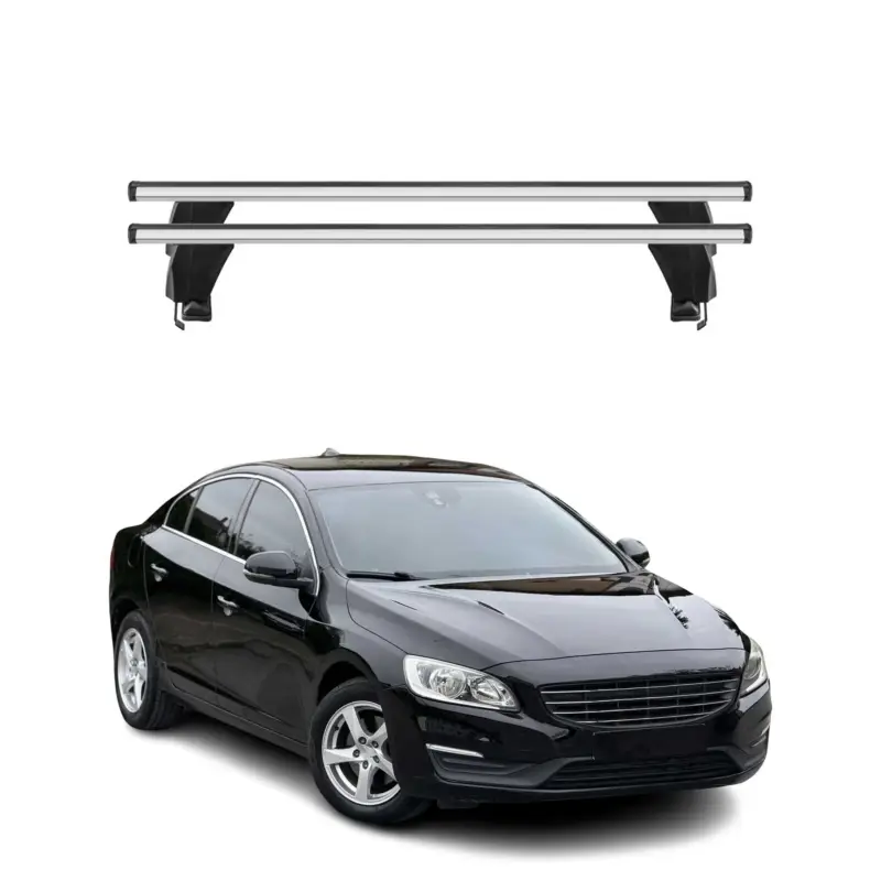 Neue Kollektion Menabo Dachträger Grundtäger für Volvo S60 2010-2018 50kg Aluminium Silber 2 tlg