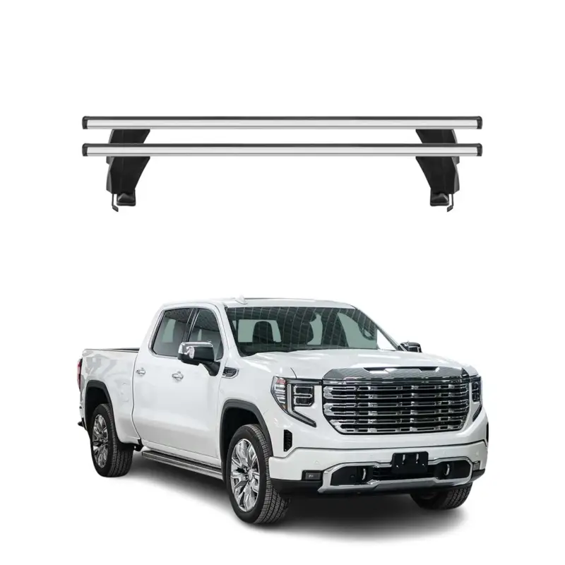 Menabo Dachträger Grundtäger für GMC Sierra 2019-2024 ABE Aluminium Silber 2tlg Garantierte Lieferung