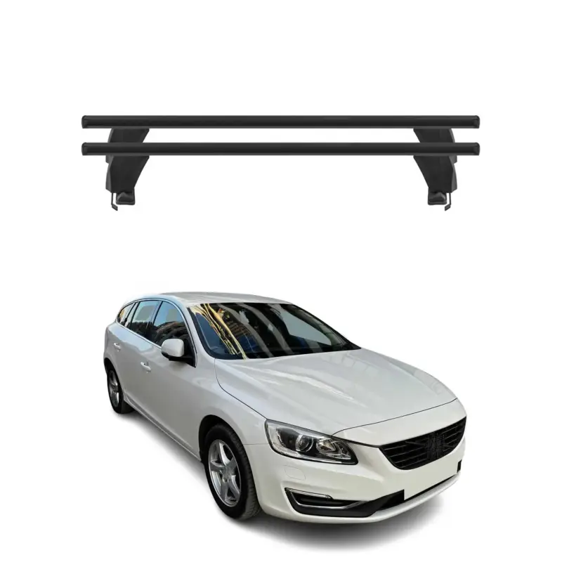 Menabo Dachträger Grundtäger für Volvo V60 2013-2018 FL 50kg Alu Schwarz 2 tlg Rabatt
