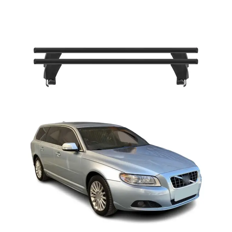 Menabo Dachträger Grundtäger für Volvo V70 2007-2016 50kg Alu Schwarz 2 tlg Must-Have