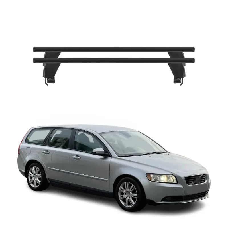 Aktuell Menabo Dachträger Grundtäger für Volvo V50 2007-2012 FL 50kg Alu Schwarz 2 tlg