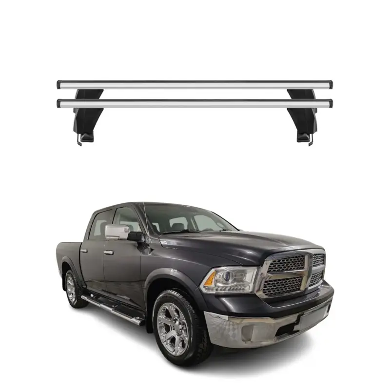 Menabo Dachträger Grundtäger für RAM 1500 2010-2017 50kg Aluminium Silber 2 tlg Versand Am Gleichen Tag