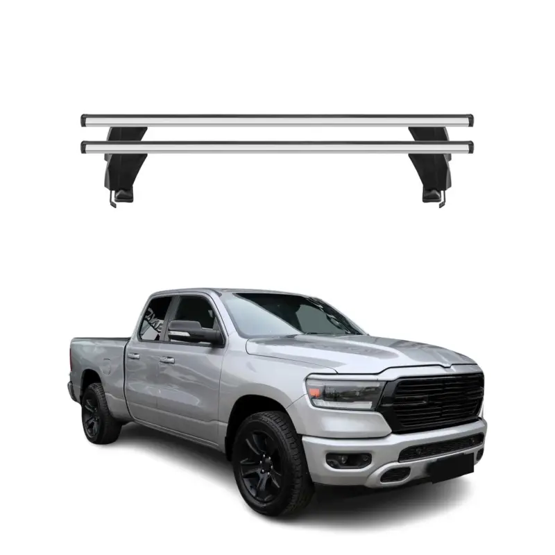 Zertifiziert Menabo Dachträger Grundtäger für RAM 1500 2019-2026 50kg Aluminium Silber 2 tlg