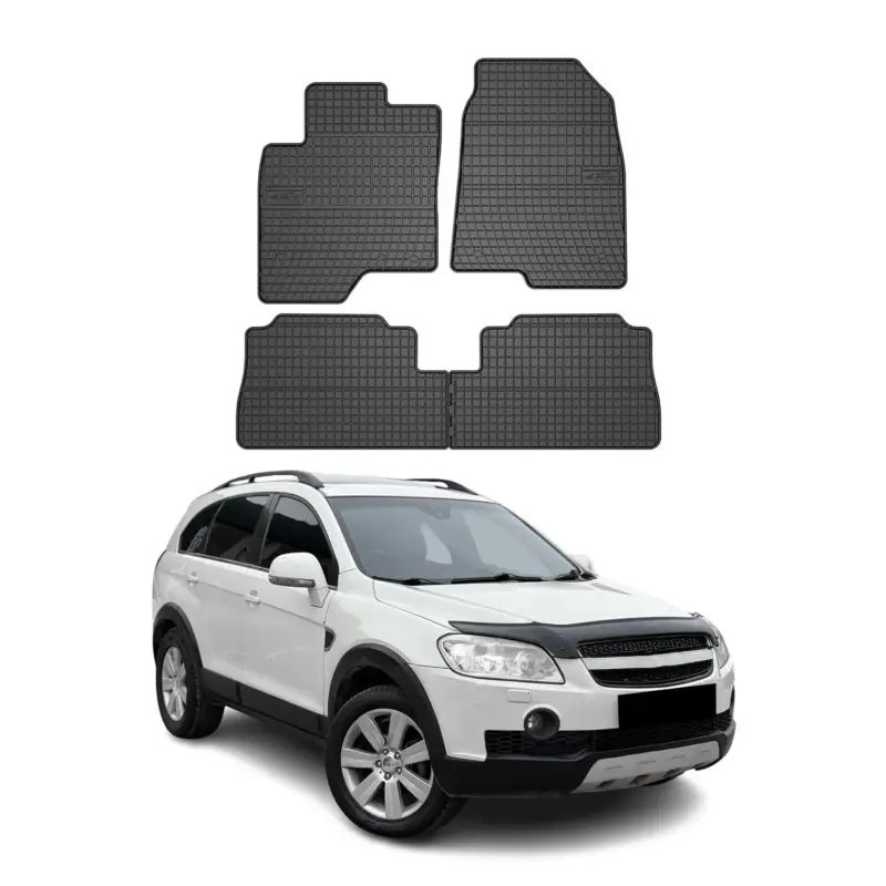 Preisreduziert OMAC Gummi Fußmatten für Chevrolet Captiva 2006-2018 Automatten Gummi Schwarz 4x