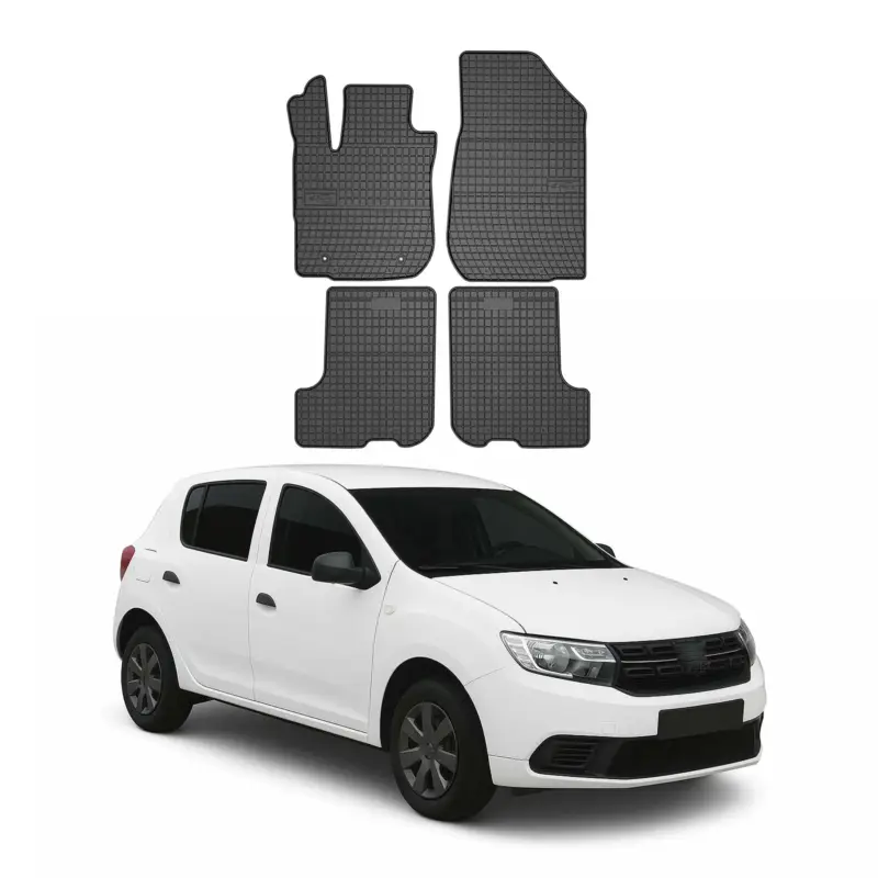 Abverkauf OMAC Gummi Fußmatten für Dacia Sandero 2012-2020 Automatten Gummi Schwarz 4tlg
