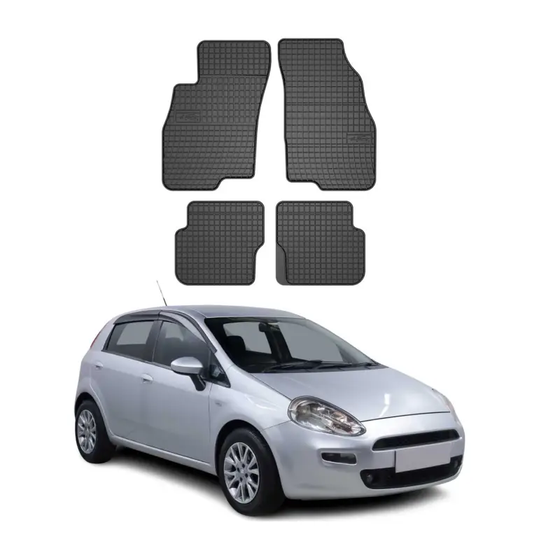Super-Preis OMAC Gummi Fußmatten für Fiat Punto 2012-2018 Automatten Gummi Schwarz 4tlg