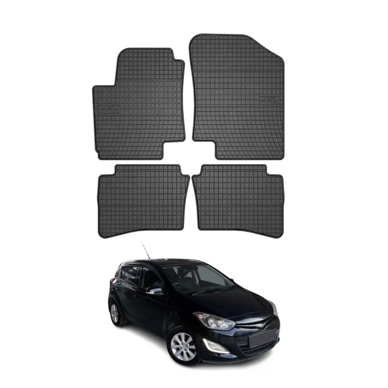 Sale OMAC Gummi Fußmatten für Hyundai i20 2008-2014 Automatten Gummi Schwarz 4tlg