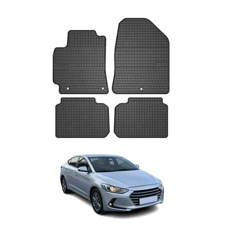 Billig OMAC Gummi Fußmatten für Hyundai Elantra 2015-2020 Automatten Gummi Schwarz 4tlg