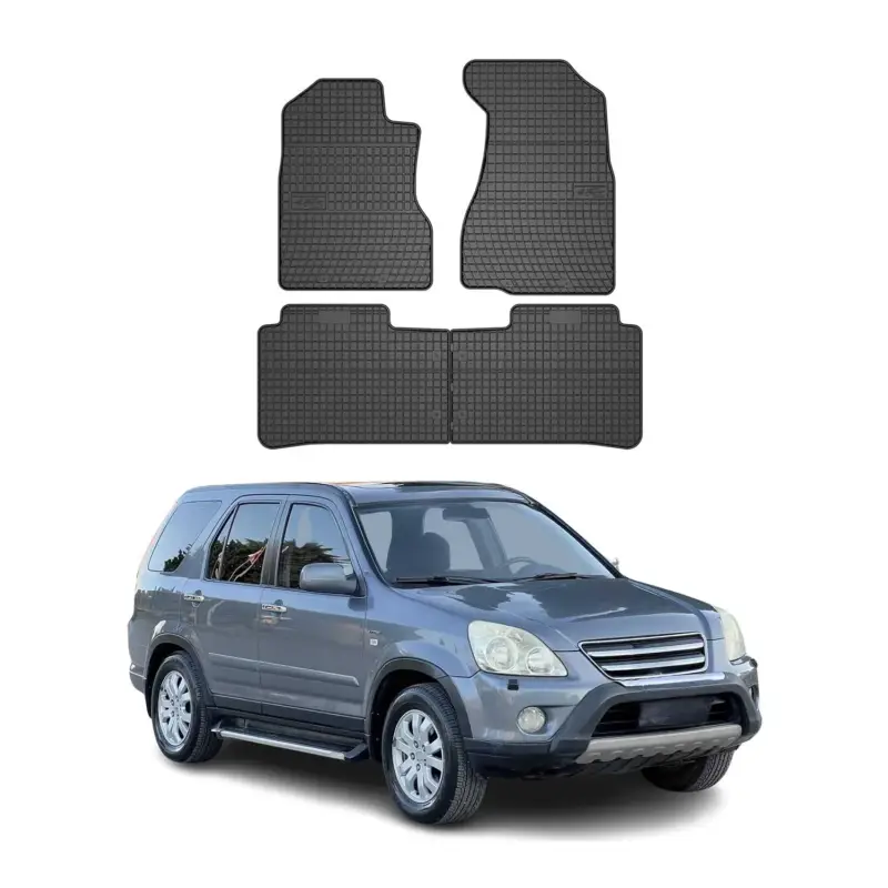 Abverkauf OMAC Gummi Fußmatten für Honda CRV 2002-2006 Automatten Gummi Schwarz 4tlg