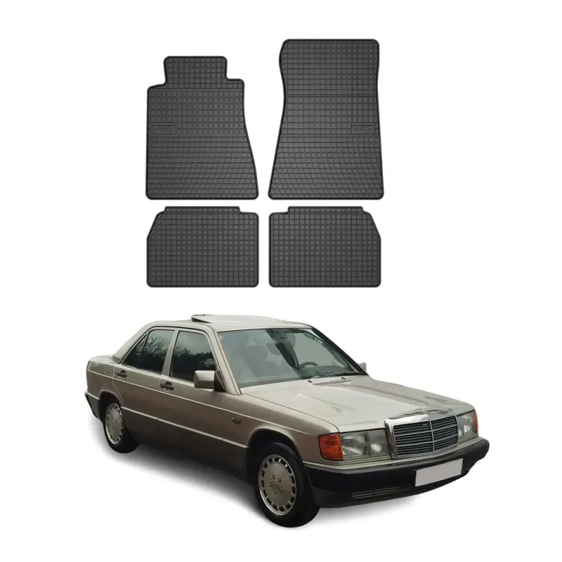 OMAC Gummi Fußmatten für Mercedes W201 E90 1982-1993 Automatten Gummi Schwarz 4x Direktkauf