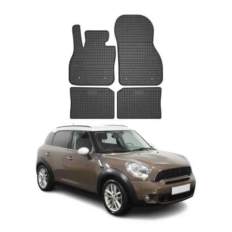 OMAC Gummi Fußmatten für Mini Countryman 2010-2016 Automatten Gummi Schwarz 4tlg Schneller Versand
