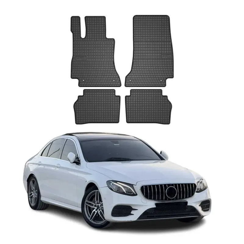Sonderaktion OMAC Gummi Fußmatten für Mercedes E Klasse W213 2017-2023 Automatten Schwarz 4x