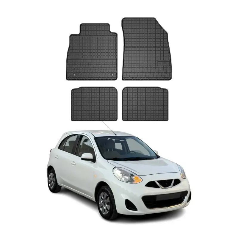 OMAC Gummi Fußmatten für Nissan Micra K14 2017-2023 Automatten Gummi Schwarz 4x Schnäppchen