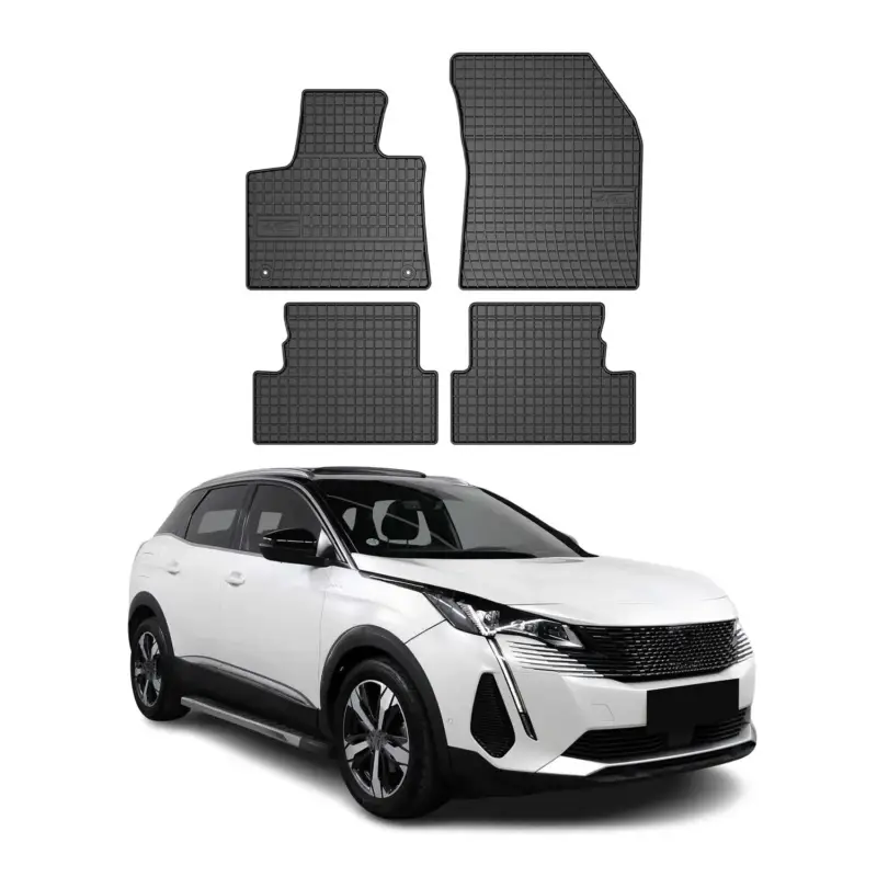 OMAC Gummi Fußmatten für Peugeot 3008 2016-2024 Automatten Gummi Schwarz 4tlg Neue Ware