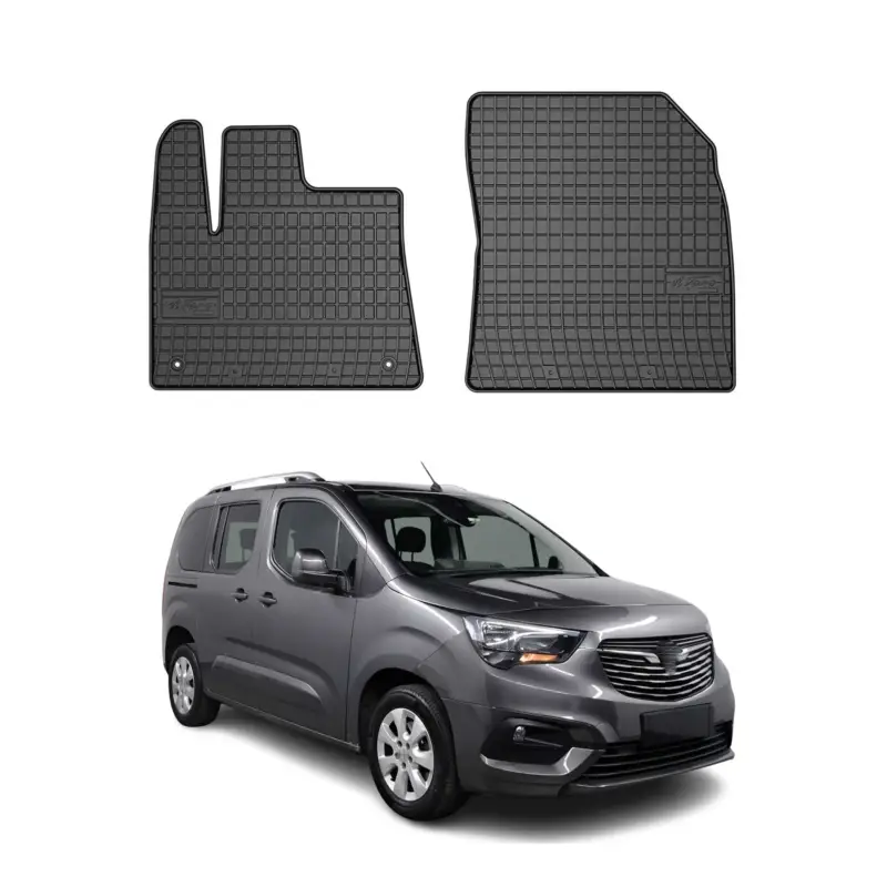 OMAC Gummi Fußmatten für Opel Combo 2 Persons 2019-2026 Automatten Schwarz 2x Neue Kollektion