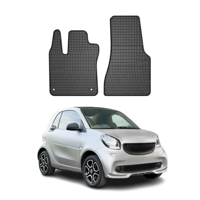 OMAC Gummi Fußmatten für Smart ForTwo 2014-2020 Automatten Gummi Schwarz 2tlg Günstig