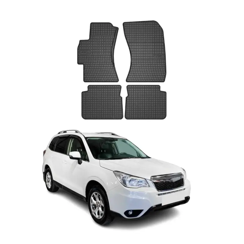 Bestseller OMAC Gummi Fußmatten für Subaru Forester IV 2013-2018 Automatten Schwarz 4tlg