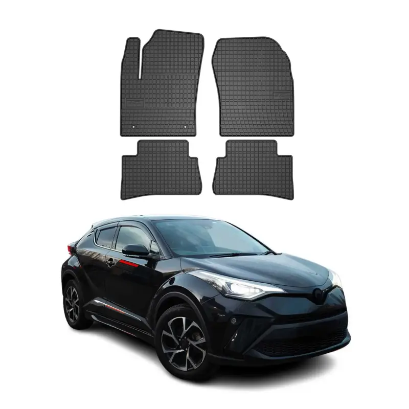 OMAC Gummi Fußmatten für Toyota C-HR 2016-2023 Automatten Gummi Schwarz 4tlg Neu