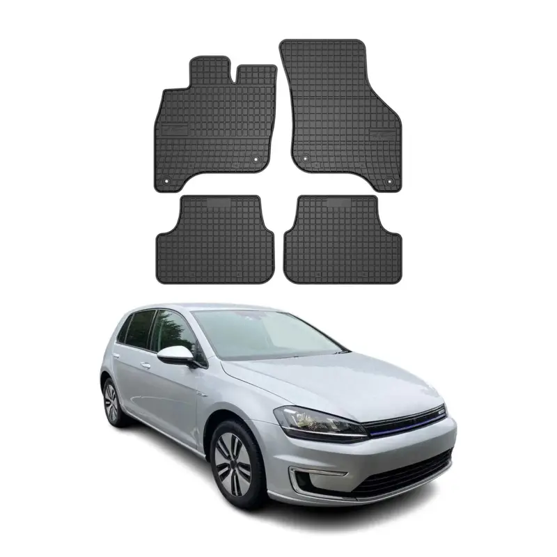 Ausverkauf OMAC Gummi Fußmatten für VW e-Golf 2014-2019 Automatten Gummi Schwarz 4tlg