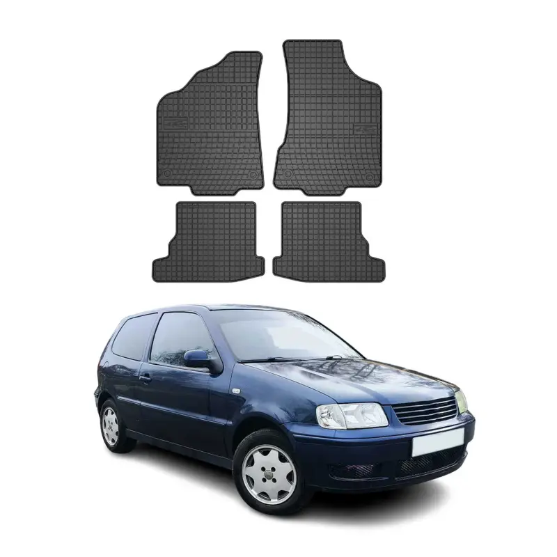 OMAC Gummi Fußmatten für VW Polo 1999-2001 Automatten Gummi Schwarz 4tlg Schneller Versand