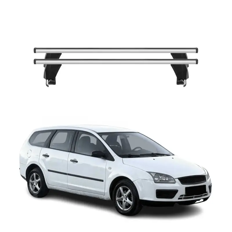 Menabo Dachträger Grundtäger für Ford Focus Turnier 2004-2011 50kg Alu Silber 2x Mega-Angebot