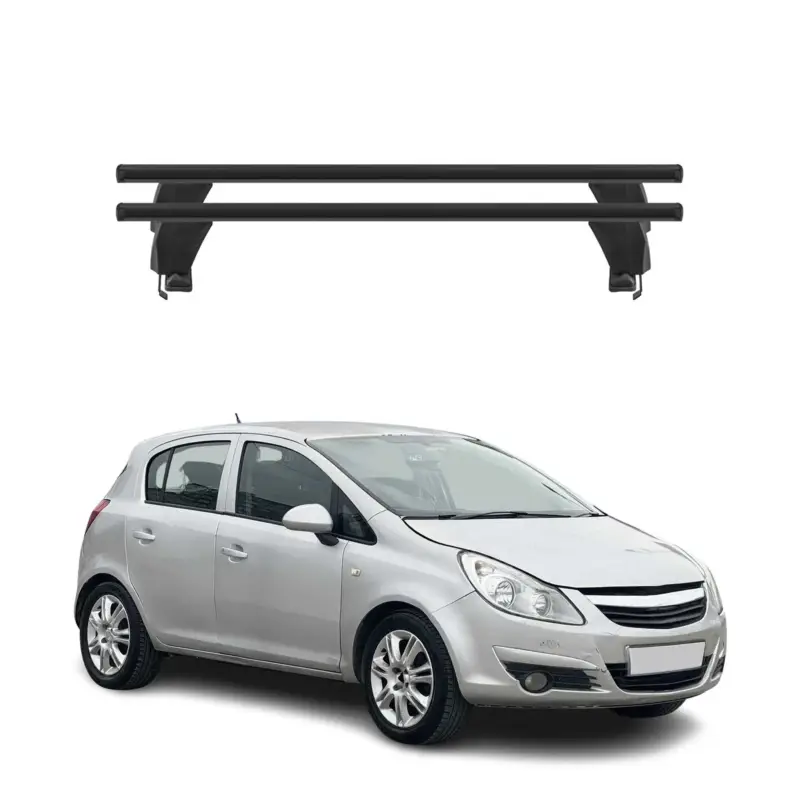 Menabo Dachträger für Opel Corsa D 2006-2010 Pre-FL 5tür 50kg Alu Schwarz 2x Preisreduziert