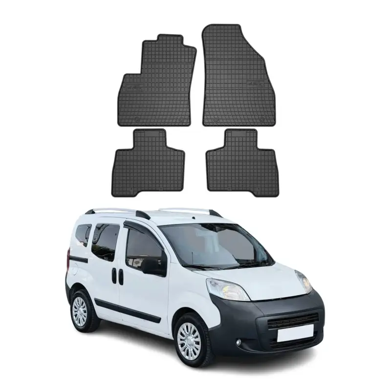 Sonderaktion OMAC Gummi Fußmatten für Citroen Nemo 5 Persons 2007-2017 Automatten Schwarz 4x