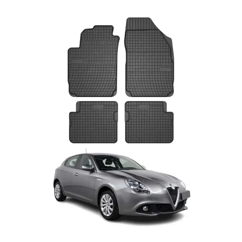 Schnäppchen OMAC Gummi Fußmatten für Alfa Romeo Giulietta 2010-2020 Automatten Schwarz 4x