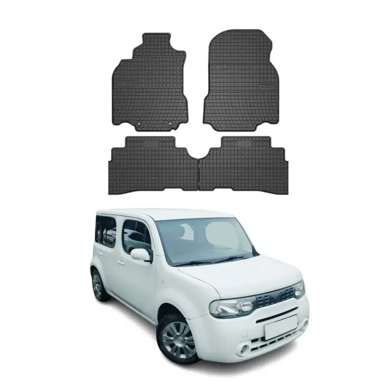 OMAC Gummi Fußmatten für Nissan Cube Z12 2008-2011 Automatten Gummi Schwarz 4tlg Neue Kollektion