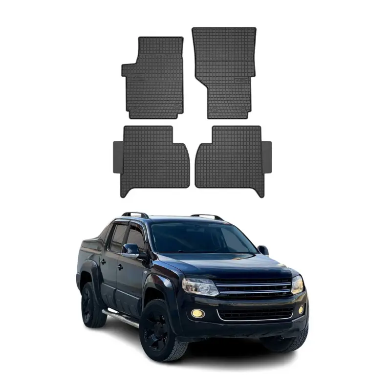 OMAC Gummi Fußmatten für VW Amarok 2009-2022 Automatten Gummi Schwarz 4tlg Preis Gesenkt