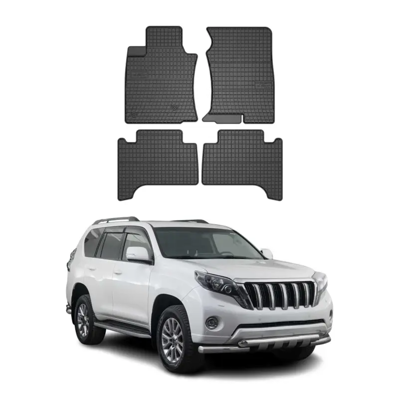 OMAC Gummi Fußmatten für Toyota Land Cruiser Prado J150 2009-2023 Schwarz 4x Sonderaktion
