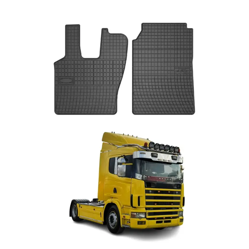 OMAC Gummi Fußmatten für Scania L 1995-2004 Automatten Gummi Schwarz 2tlg Wochenendangebot