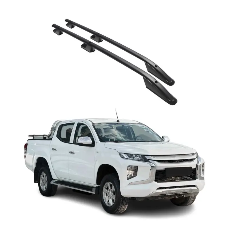 Preisreduziert Aluminium Dachreling Querträger für Mitsubishi L200 2019-2026 Schwarz 2x