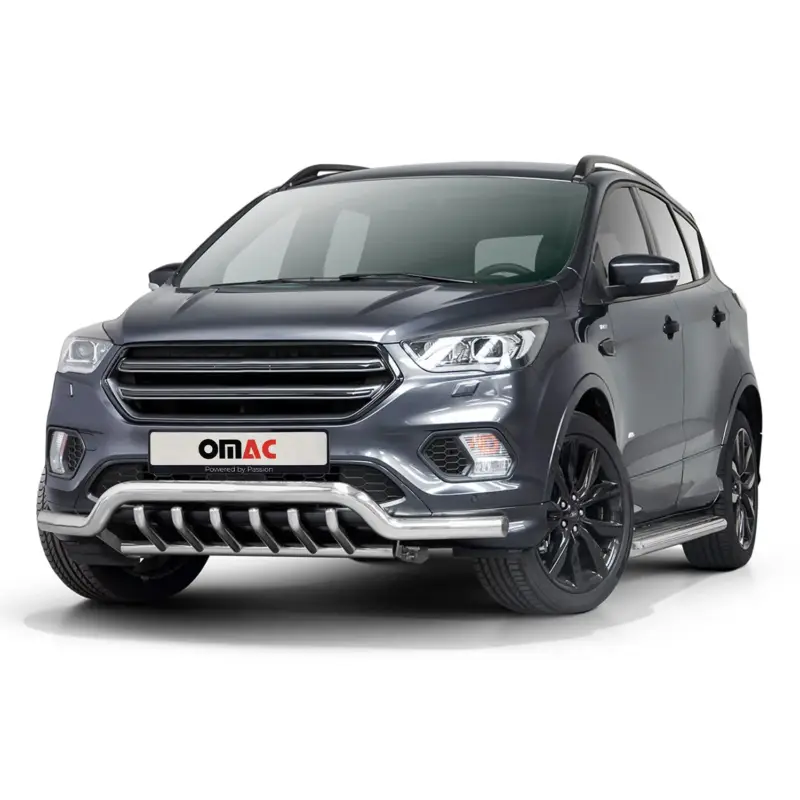 Garantierte Lieferung Frontschutzbügel Frontbügel für Ford Kuga II 2017-2019 FL mit ABE Stahl Silber