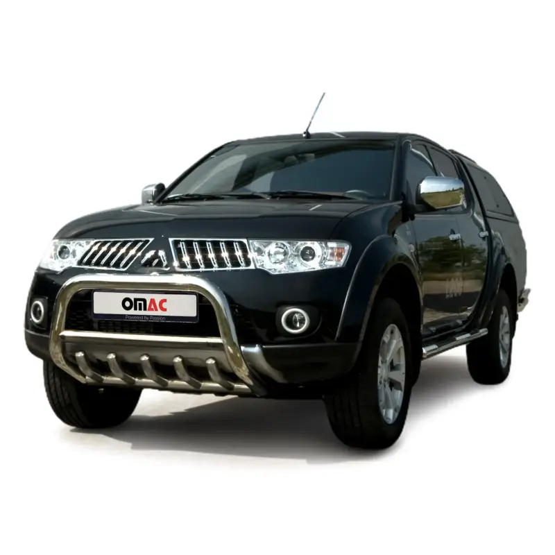 Zertifiziert Frontbügel Frontschutzbügel für Mitsubishi L200 2009-2015 mit ABE Stahl Silber