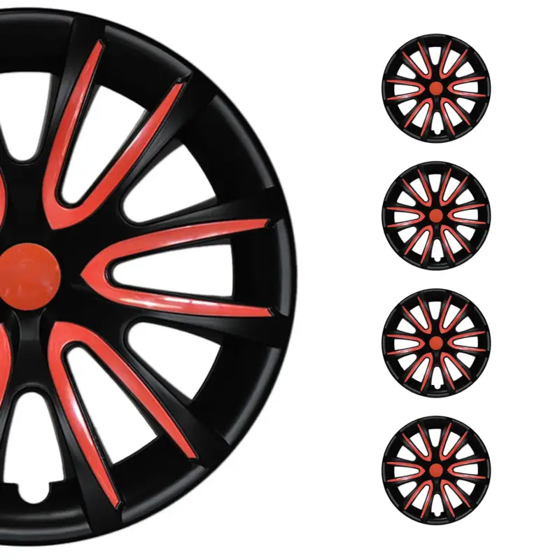 4x Radblenden Radkappen Radzierblende für 16" Zoll Stahlfelgen Matt Schwarz Rot Jetzt Bestellen