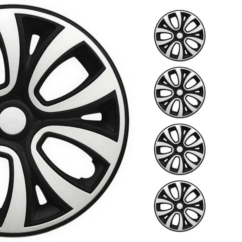 4x Radblenden Radzierblenden Radkappen für 14" Zoll Stahlfelgen weiß Schwarz Highlight