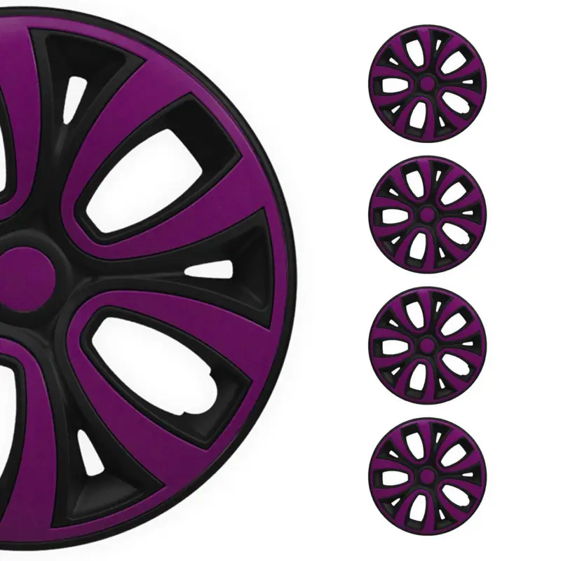 4 Stück Radblenden Radkappen Radzierblenden 16" Zoll Stahlfelgen Lila Schwarz Top-Angebot