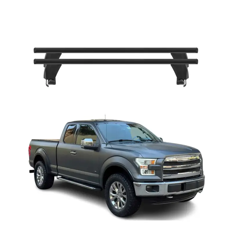Menabo Dachträger Grundtäger für Ford F150 2015-2026 50kg Alu Schwarz 2 tlg Garantierte Lieferung