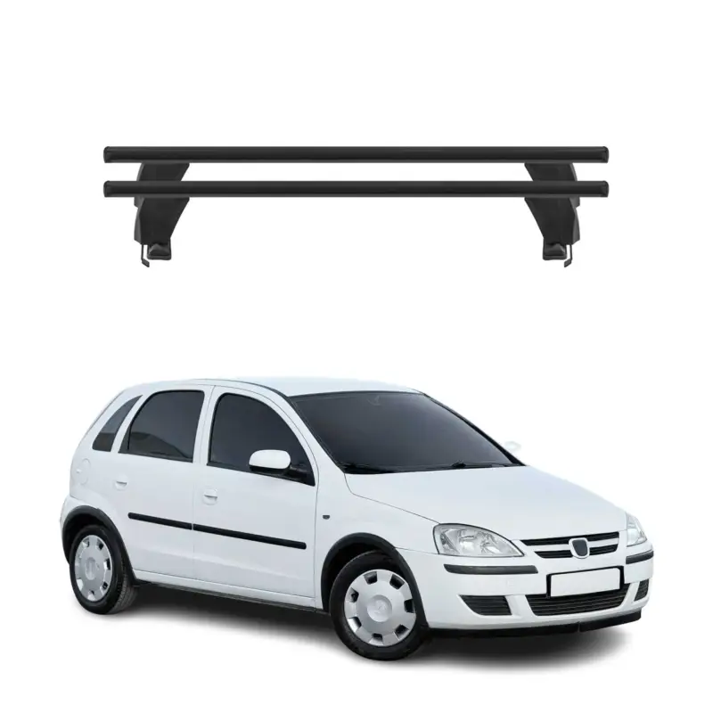 Finale Aktion Menabo Dachträger Grundtäger für Opel Corsa C 2000-2006 50kg Alu Schwarz 2tlg