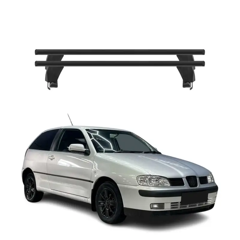 Online Kaufen Menabo Dachträger Grundtäger für Seat Ibiza mk2 1993-2002 50kg Alu Schwarz 2 tlg