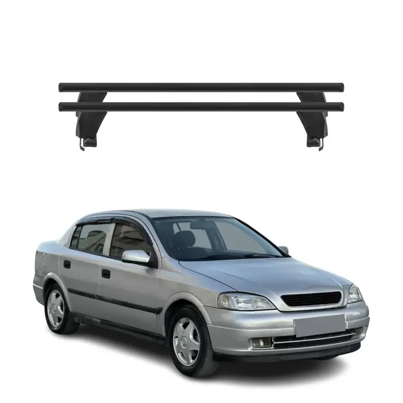 Menabo Dachträger Grundtäger für Opel Astra G 1998-2004 50kg Alu Schwarz 2 tlg Bestpreis
