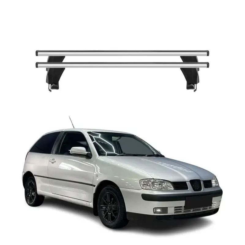 Preisreduziert Menabo Dachträger Grundtäger für Seat Ibiza mk2 1993-2002 50kg Alu Silber 2 tlg